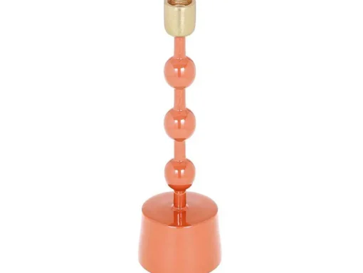 Set Van 2 Geemailleerde Aluminium Kandelaars - H.26,5 Cm En H.22 Cm - Terracotta - Parina