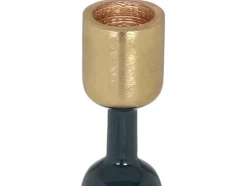Set Van 2 Geemailleerde Aluminium Kandelaars - H.26,5 Cm En H.22 Cm - Eend Blauw - Parina