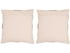 Set Van 2 Getufte En Bedrukte Kussens - 45 X 45 Cm - Katoen - Meerdere Kleuren - Magna