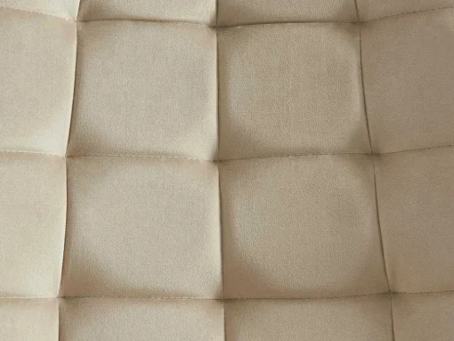 Set Van 6 Gewatteerde Stoelen - Velours En Zwart Metaal - Beige - Ollua