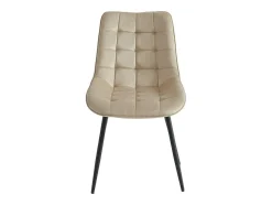 Set Van 6 Gewatteerde Stoelen - Velours En Zwart Metaal - Beige - Ollua