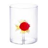 Set Van 4 Glazen Met Diertjes - Transparant En Rood Geblazen Glas - O7,5 Cm X H9,5 Cm - Apuna