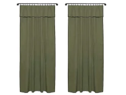 Set Van 2 Gordijnen Van Katoen En Linnen - 140 X 280 Cm - Kaki - Borina