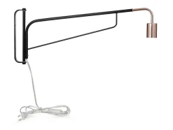 Set Van 2 Hangende Wandlampen - Metaal - L65 X D10 X H25 Cm - Zwart En Koperkleurig - Colwood.