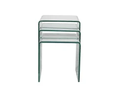 Set Van 3 Inschuifbare Bijzettafels Minka - Glas