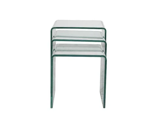 Set Van 3 Inschuifbare Bijzettafels Minka - Glas