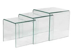 Set Van 3 Inschuifbare Bijzettafels Minka - Glas