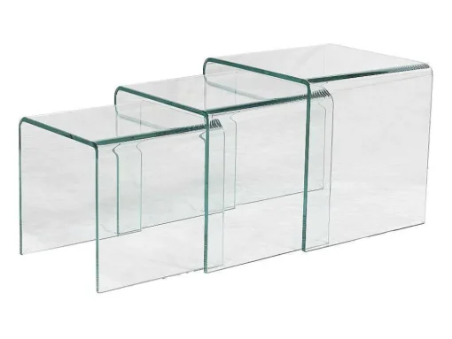 Set Van 3 Inschuifbare Bijzettafels Minka - Glas