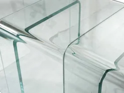 Set Van 3 Inschuifbare Bijzettafels Minka - Glas