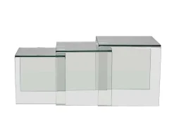 Set Van 3 Inschuifbare Bijzettafels Minka - Glas