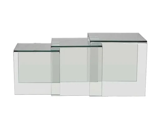 Set Van 3 Inschuifbare Bijzettafels Minka - Glas