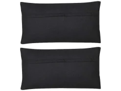 Set Van 2 Katoenen En Jute Kussens - 30 X 60 Cm - Naturel En Zwart - Natura