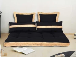 Set Van 2 Katoenen En Jute Kussens - 30 X 60 Cm - Naturel En Zwart - Natura