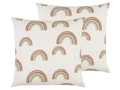 Set Van 2 Katoenen Regenboogkussens - 45 X 45 Cm - Veelkleurig - Archy