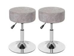Set Van 2 Krukken Mcw-C22, Imitatie Suede, Vintage Grijs