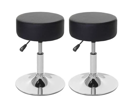 Set Van 2 Krukken Mcw-C22, Kunstleer, Zwart