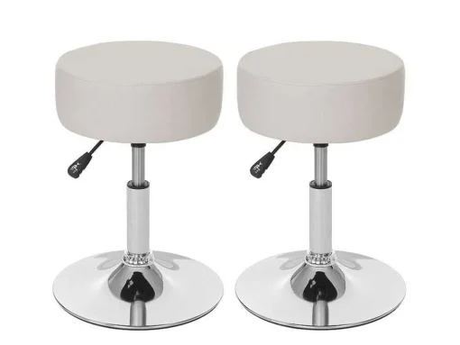 Set Van 2 Krukken Mcw-C22, Kunstleer, Creme