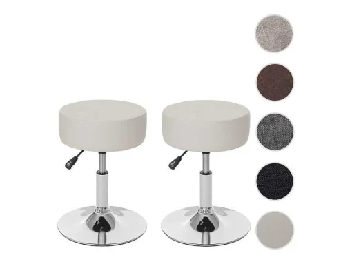 Set Van 2 Krukken Mcw-C22, Kunstleer, Creme