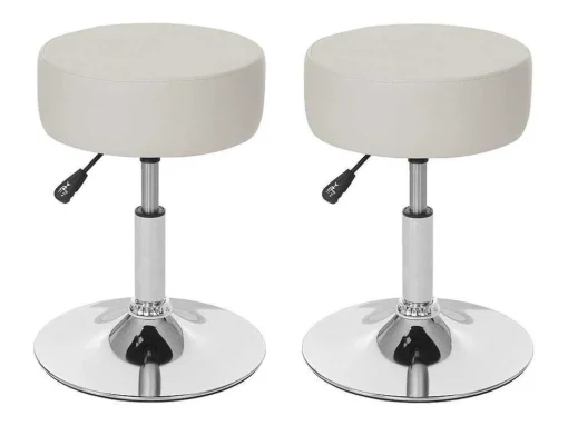 Set Van 2 Krukken Mcw-C22, Kunstleer, Creme