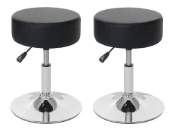 Set Van 2 Krukken Mcw-C22, Kunstleer, Zwart