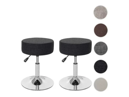 Set Van 2 Krukken Mcw-C22, Textiel, Donkergrijs
