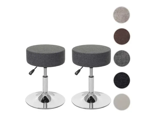 Set Van 2 Krukken Mcw-C22, Textiel, Grijs