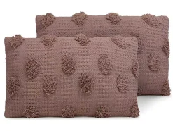 Set Van 2 Kussens 100% Getuft Katoen Jadel - 30 X 50 Cm - Oudroze