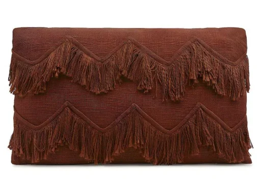 Set Van 2 Kussens 100% Katoen Met Franjes Bonel - 30 X 50 Cm - Terracotta