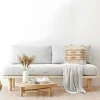 Set Van 2 Kussens Van Katoen Met Franjes Karius - 40 X 40 Cm - Geel En Beige