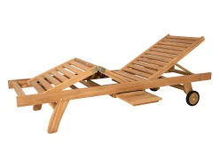Set Van 2 Ligbedden Met Verschillende Standen In Teak - Licht Hout - Byblos Ii Van Mylia
