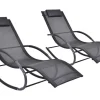 Set Van 2 Ligstoelen - Antraciet - Lombok Van Mylia