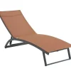Set Van 2 Ligstoelen Met Verschillende Standen Van Aluminium En Textileen - Terracotta - Saranda Van Mylia