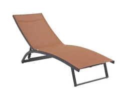 Set Van 2 Ligstoelen Met Verschillende Standen Van Aluminium En Textileen - Terracotta - Saranda Van Mylia