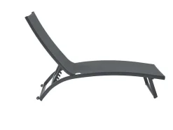 Set Van 2 Ligstoelen Met Verschillende Standen Van Aluminium En Textileen - Antraciet - Saranda Van Mylia