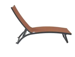 Set Van 2 Ligstoelen Met Verschillende Standen Van Aluminium En Textileen - Terracotta - Saranda Van Mylia