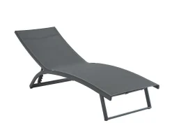 Set Van 2 Ligstoelen Met Verschillende Standen Van Aluminium En Textileen - Antraciet - Saranda Van Mylia