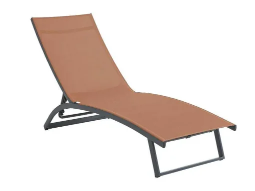 Set Van 2 Ligstoelen Met Verschillende Standen Van Aluminium En Textileen - Terracotta - Saranda Van Mylia