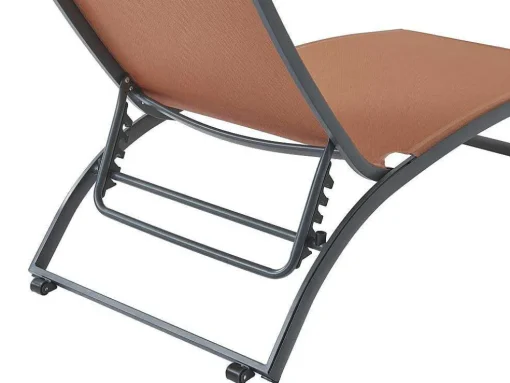 Set Van 2 Ligstoelen Met Verschillende Standen Van Aluminium En Textileen - Terracotta - Saranda Van Mylia