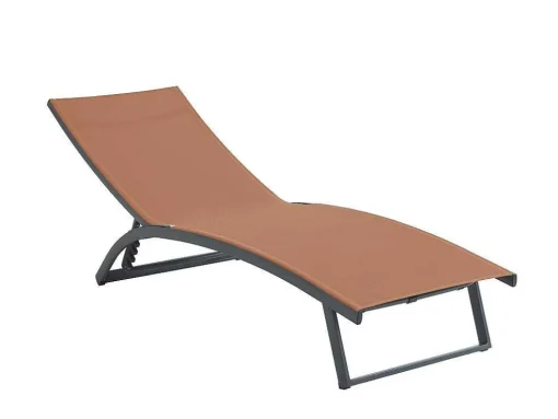 Set Van 2 Ligstoelen Met Verschillende Standen Van Aluminium En Textileen - Terracotta - Saranda Van Mylia