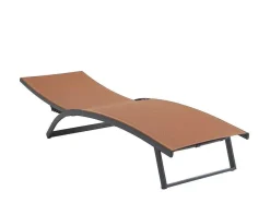 Set Van 2 Ligstoelen Met Verschillende Standen Van Aluminium En Textileen - Terracotta - Saranda Van Mylia