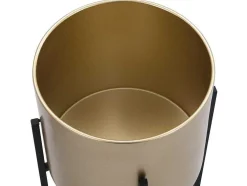 Set Van 2 Metalen Bloempotten - D25 X H39 En D23 X H35,5 - Goud En Zwart - Edmee