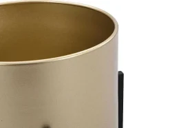 Set Van 2 Metalen Bloempotten - D25 X H39 En D23 X H35,5 - Goud En Zwart - Edmee