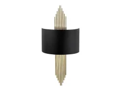 Set Van 2 Metalen Wandlampen In Art-Decostijl - L22 X H75 Cm - Zwart En Goudkleurig - Sangarius