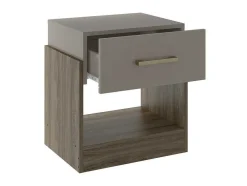 Set Van 2 Nachtkastjes Met 1 Lade En 1 Opbergvak Kleuren: Taupe En Bruin Bodil Ii