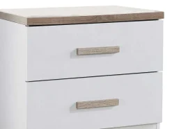 Set Van 2 Nachtkastjes Met 2 Lades - Wit En Naturel - Skaido