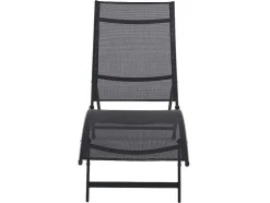 Set Van 2 Opstapelbare Ligstoelen Van Aluminium En Textileen - Zwart - Zensia