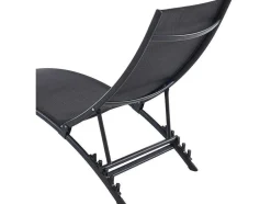 Set Van 2 Opstapelbare Ligstoelen Van Aluminium En Textileen - Zwart - Zensia