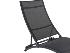 Set Van 2 Opstapelbare Ligstoelen Van Aluminium En Textileen - Zwart - Zensia