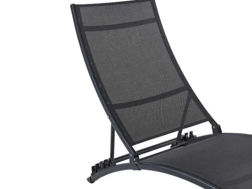 Set Van 2 Opstapelbare Ligstoelen Van Aluminium En Textileen - Zwart - Zensia