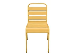 Set Van 2 Opstapelbare Tuinstoelen Van Metaal - Mosterdgeel - Mirmande Van Mylia